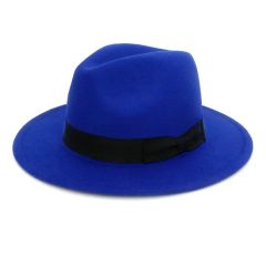 Lady Wide Brim Wool Fedora Cap Gentleman Felt Fedora Hats Origin China Style Checked Gender Unisex Brim With Brim Crown With Crown - Image 2