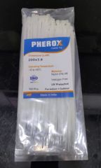 White Pherox Nylon Cable Tie Width 3.6mm Color White Brand Pherox Length 200 mm Material Polyamides Feature UV - Image 1