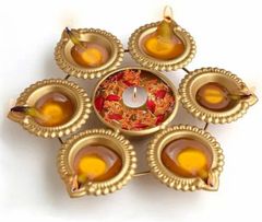 100 ML Golden Diwali Urli Color Golden Product Type Solid plain 7" Capacity 100 ML Country of Origin Made in India Code No 113 - Image 1