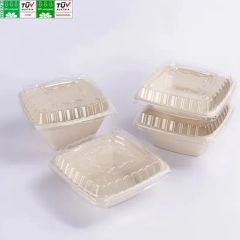 100 Biodegradable Square Rectangle Deep Bowl Salad Rectangular Bagasse Bowls - Image 2