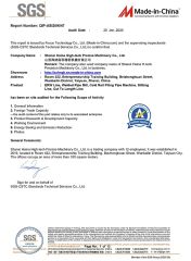 SGS certificate of Shanxi Haina H-tech Precision Machinery Co., Ltd. – certificate photo, supplier certificates section