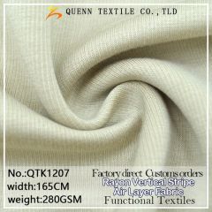 Skin-Friend Rayon Vertical Stripe Air-Layer Knitted Fabric Breathable Antibacterial Stretch Health Textile - Queen Textile Co., Ltd.