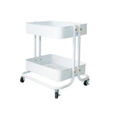 Durable 2-Tier Carbon Steel Utility Cart for Easy Organization - Image 6
