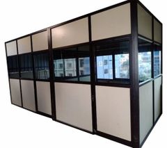 Aluminium Partitions, Slim Profile, Infill Material: Glass Usage Office Glass Type Clear Frame Color Black Glass Thickness 12 - Image 2
