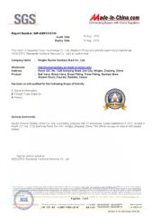 SGS certificate from Ningbo Runner Sanitary Ware Co., Ltd.