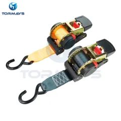 1 5 38mm Black Polyester Auto Retract Ratchet Strap Lashing Strap - Tormays Technology (Hebei) Co., Ltd.