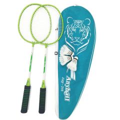 Steel Badminton Rackets Set with Plastic Shuttlecocks with Two Rackets and Cover Bag - Image 6