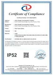 IP52 certificate from SHINHO OPTICS LIMITED
