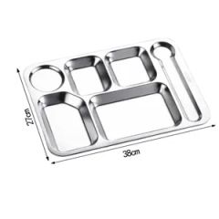 Durable Stainless Steel Divided Serving Tray with Powder Coated Options - Image 6