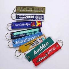 Custom Anime Fabric Woven Embroidery Patches Keychain Jet Tag Keychain - Image 4
