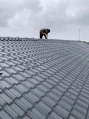 Good Synthetic Resin ASA PVC Plastic Roof Tile for Prefab House Roofing - Image 4