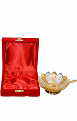 4 Inch Brass Kamal Bowl, For Gifting Purpose Shape Lotus Colour Golden Material Brass With Spoon Yes Size/Diameter 4 - Image 4