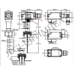 Premium Brass Body Paddle Flow Switches for Liquid Control Model NO. R1V Flow Rate 740 Voltage 250VAC Trademark JPCI Media Type - Image 2