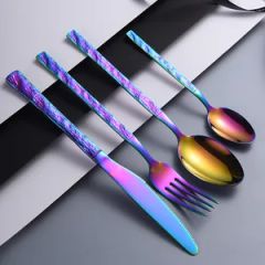 Rose Gold Knife Fork Spoon Creative Design Cutlery Set Origin China Model NO. CX058 Occassion Hotel Color Multicolor HS Code 8215200000 - Image 3