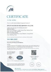 ISO9001 Certificate certificate from Jinan Xyztech Machinery Co., Ltd