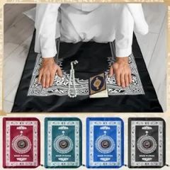 Mini Portable Pocket Prayer Mat Muslim Carpet Prayer Rug Islam with Compass - Image 2