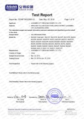 LFGB-2 certificate from JIANG MEN CITY BEIQI MACHINERY LTD.