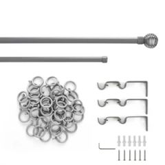 Online Sale Curtain Rods Set Extendable Curtain Rod Origin Cn Shape Round Style Modern Feature Durable Color Customized Rod Diameter 25mm - Image 4