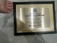 Supplier approval certificate from T&Y Hardware Industry Co., Ltd.