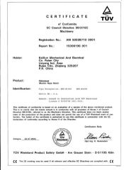 CE Certificate-3 certificate from Zhejiang Kaixun Mechanical and Electrical Co., Ltd.