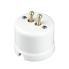 White Ceramic Toggle Light Switches for European Market Type Normal Open Size Diameter 65mm Model NO. K1-R210NM Standard EU - Image 3