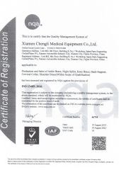 ISO 13485 certificate from Handan Wuxin Medical Devices Co., Ltd.