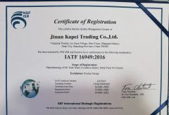 certificate 16949 certificate from Jinan Kapei Trading Co., Ltd.