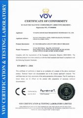 CE Certificate for DC Circuit Breakers certificate of Wenzhou Xinchi International Trade Co., Ltd. – certificate photo, supplier certificates section