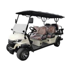 White on-Road Non-Lifted 48V 5kw Powerful Golf Trolley Community/Hotel/Airport/Golf-Equipment Transportation Electric Custom 6 Seater Golf Cart - Legend EV Co., Ltd.
