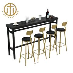 Black Modern Slate Cabinets Rectangular Multipurpose Bar Table - Image 6