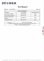 product test report certificate from Xiamen Sunwing Garments Co., Ltd.