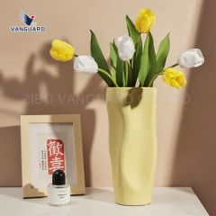 Textured Creative Table Vase Minimalist Geometric Ceramic Flower Vase for Decoration - Image 6