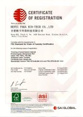 FSC certificate from HEFEI PAKA ECO-TECH CO.,LTD
