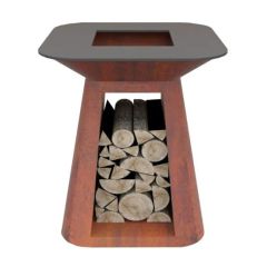 Patio Propane Firepit Table Rectangle Corten Steel Gas Fire Pits - Image 4