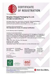 FSC certificate from Qingdao Vistapak Packaging Co., Ltd.
