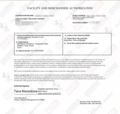 faclity and mercadndise authorization certificate of LILING LUTAOYUAN CERAMIC CO., LTD. – certificate photo, supplier certificates section