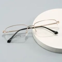 Original Design Square Eye Glasses Male Transparent Acetate Titanium Spectacle Frames - Image 2