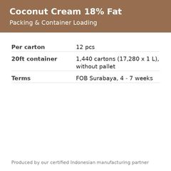 Coconut Cream 18% Fat - 1L / 500ml Aseptic Packs and Bulk Supply, Made in Indonesia - Image 5