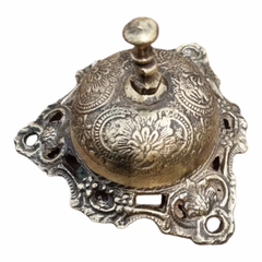 Unique Vintage Brass Table Call Bell Engraved Design, For Worship - Image 9