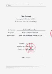 Sound Absorbtion Certification certificate from Manybest Building Materials Co., Ltd.