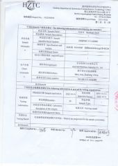 test result certificate of Anji Aixi Bamboo Industry Co., Ltd. – certificate photo, supplier certificates section