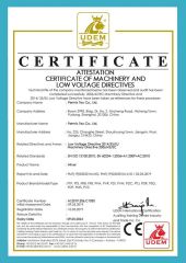 CE for Mixers certificate from PerMix Tec Co., Ltd.