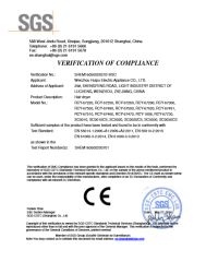 LVD CERTIFICATE certificate from Wenzhou Huipu Electrical Appliance Co., Ltd.