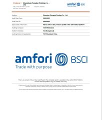 BSCI certificate from Shenzhen Zhongtai Printing Co., Ltd.