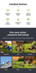 AOSION® Ultrasonic Solar Animal Repellent For Cat Bird Dog Fox AN-B030N-2 - Image 2
