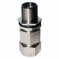 Double Compresses Brass Cable Gland, For Industrial, IP33 Color Silver IP Rating IP33 Size 3/8" - 4 1/2" Type Double - Image 1