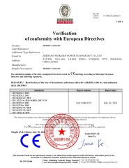 CERTIFICAT certificate from Yueqing Woen Electric Co., Ltd