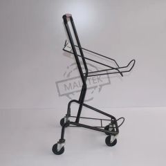 Wheeled Store 2 Tiers Metal Material Shopping Cart with Two Baskets - Image 4