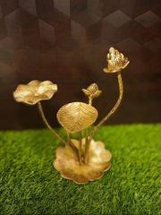 Golden Brass 12 Inch Lotus Flower Plant, For Decoration Size 12 Inch Design Plant Material Brass Height 12 Inch Shape Lotus - Image 1