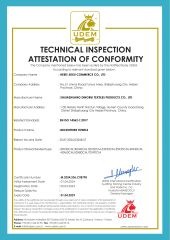 8 certificate from Shijiazhuang Dingrui Textiles Products Co., Ltd.